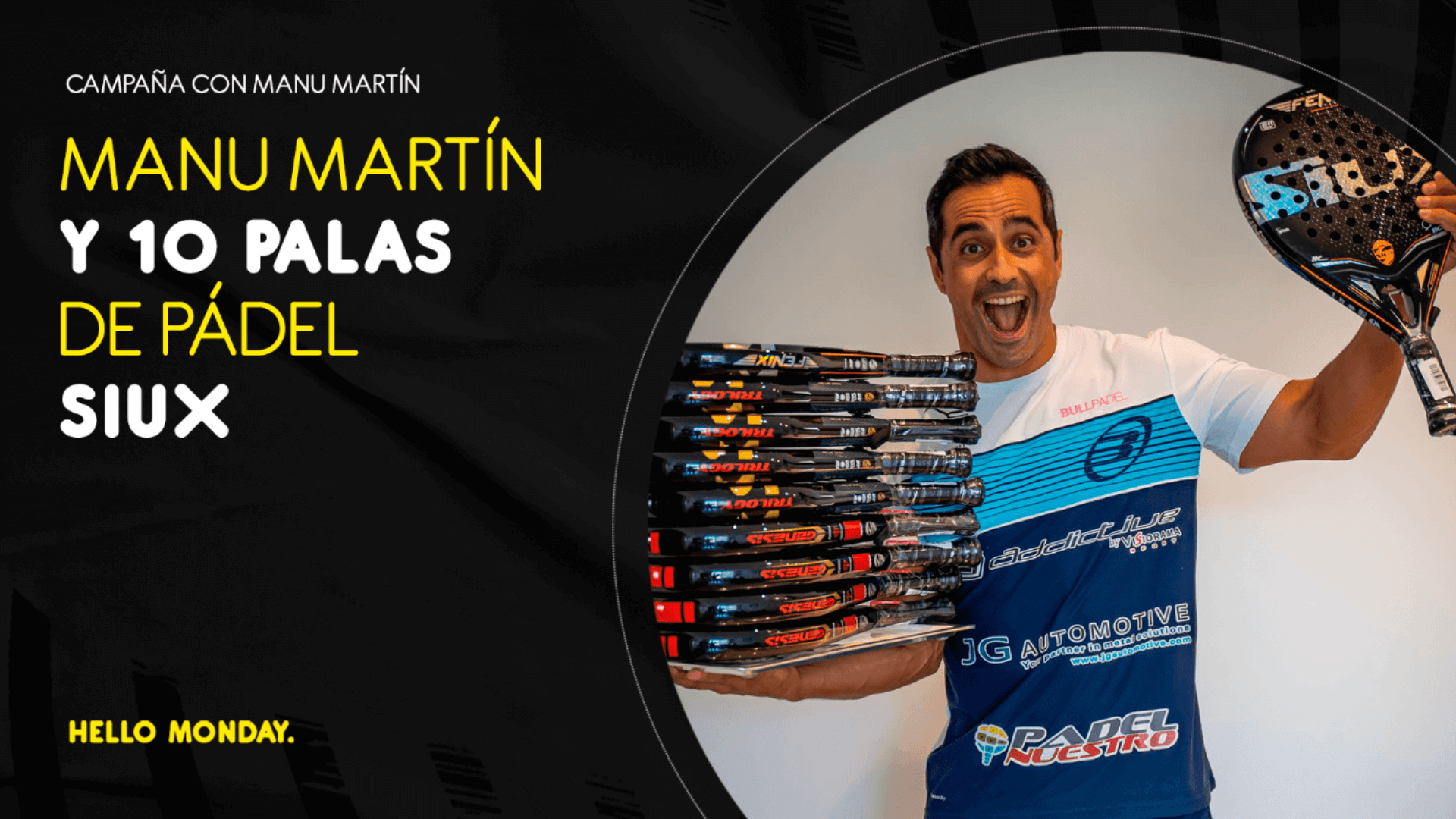 Manu Martín y 10 palas de Pádel Siux
